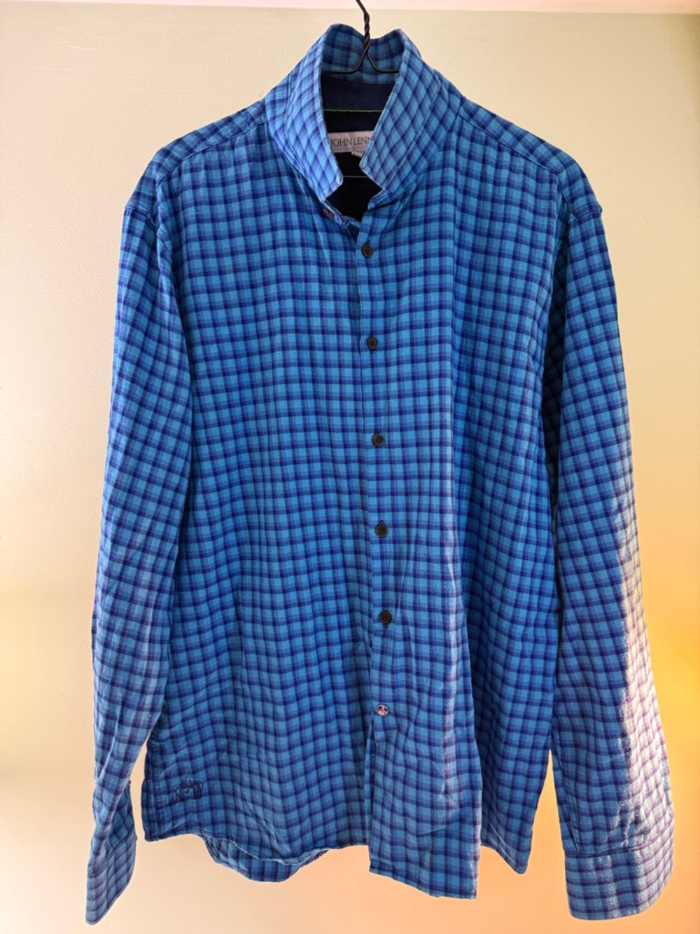 John Lennon, Blue Plaid Button-Up Shirt
